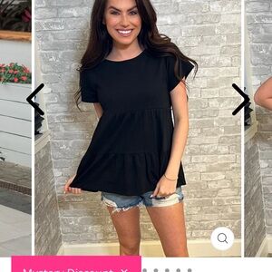 Nursing Queen Black Tiered Short Sleeve Top